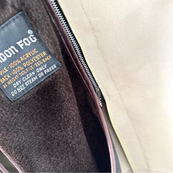 London Fog Maincoats Vintage Khaki Tan Removable Fleece Lined Trench Coat 44R - Picture 14 of 16
